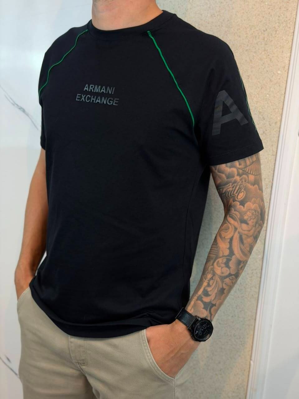 Camiseta Premium - AX - Preto/verde